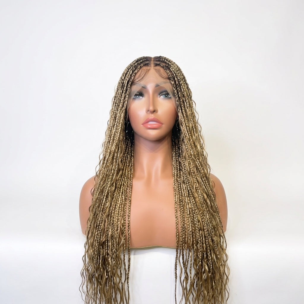 Bohemain deep-wave braided wig