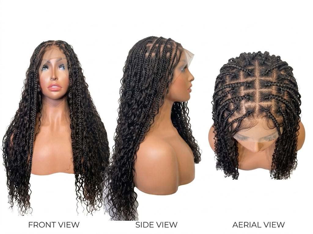 Bohemain deep-wave braided wig