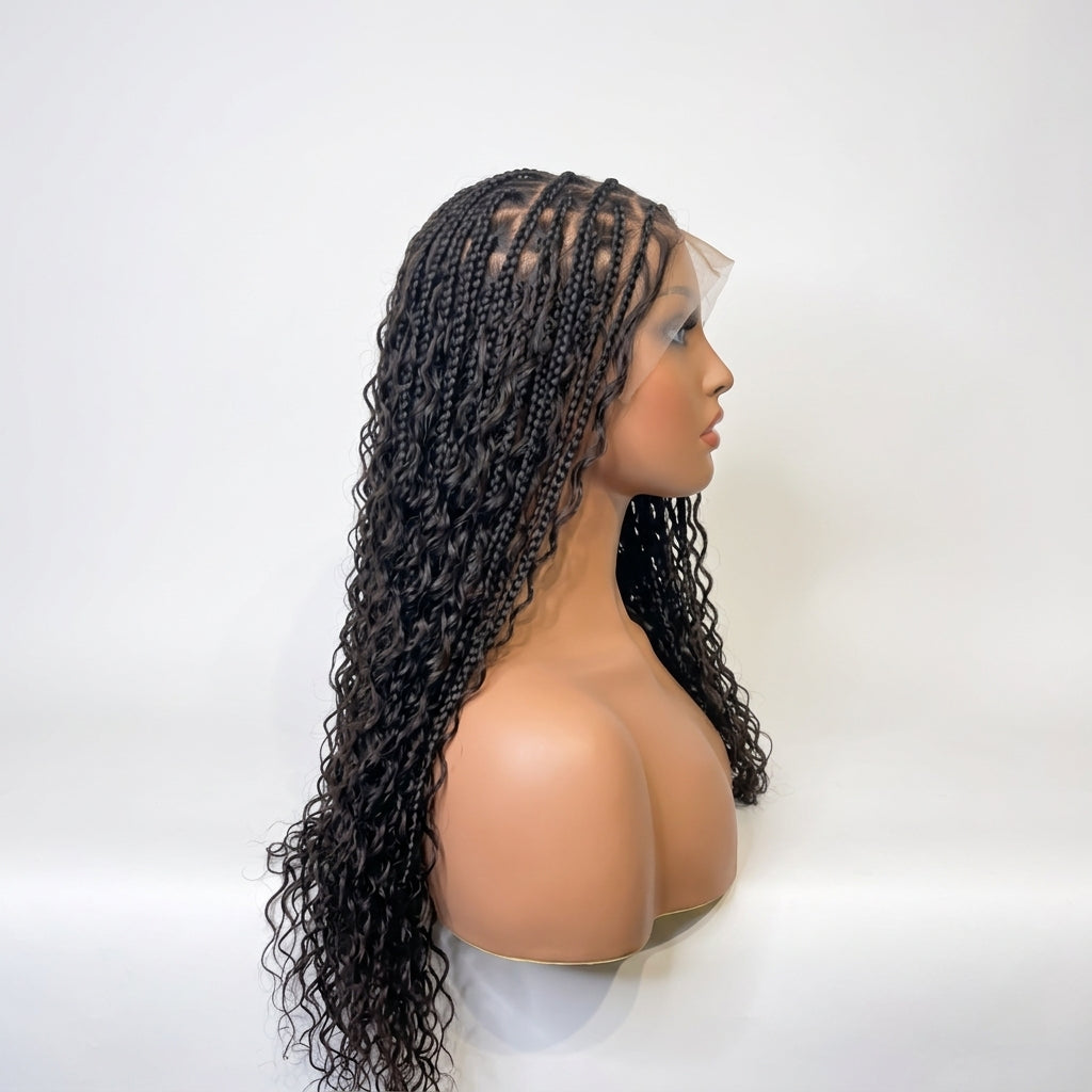 Bohemain deep-wave braided wig